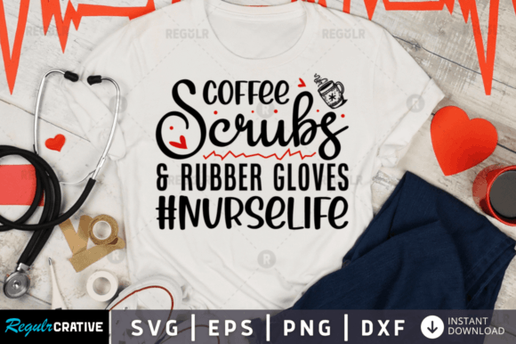 Coffee Scrubs Rubber Gloves Svg Graphics for Crafts