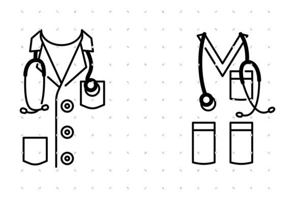 Doctor's Coat and Nurse's Scrubs SVG