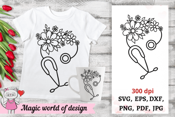 Floral Stethoscope Svg Nurse Floral Svg