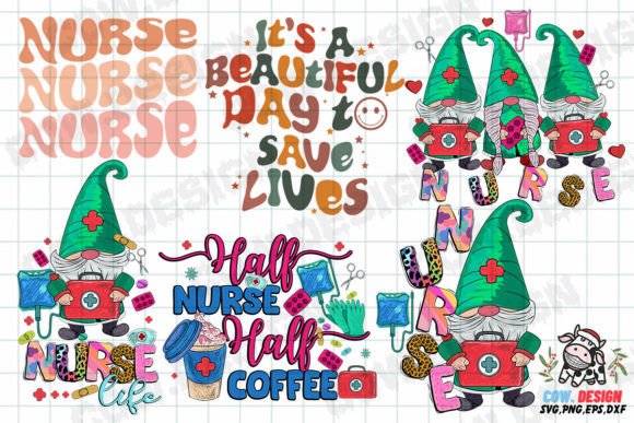 Gnome Nurse Sublimation SVG Bundle