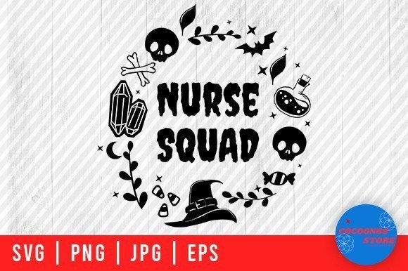 Halloween Nurse Squad Svg for Crafts and Graphics
