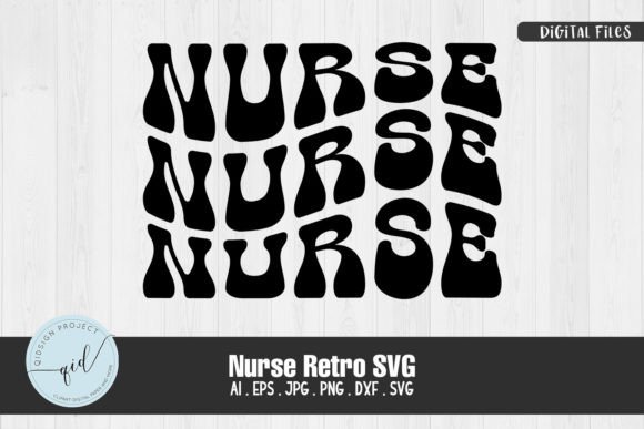 Nurse Retro SVG, Wavy Stacked Text SVG