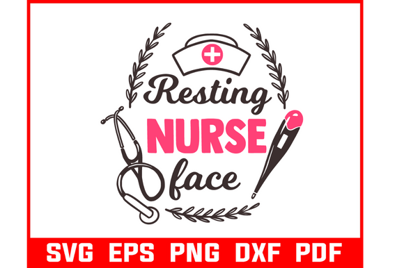 Resting Nurse Face Svg Bundle: Graphics and Crafts