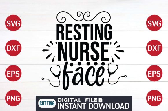 Resting Nurse Face Svg File Design