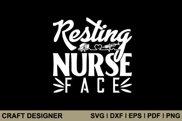 Resting Nurse Face Svg Printable File