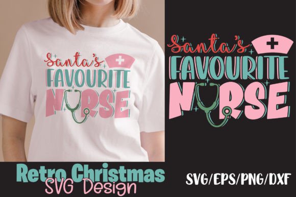 Santa’s Favourite Nurse Retro Svg