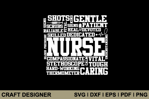 Shots Gentle Nurse Caring Svg Cut File: Graphics and Crafts for Editorial Design