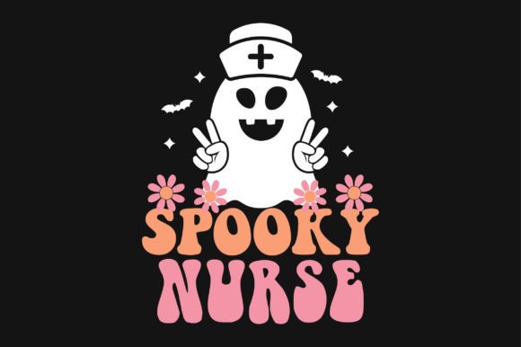 Spooky Boo Halloween Nurse Sublimation Graphics