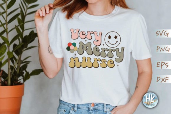 Very Merry Nurse Retro SVG: Graphics for Crafts